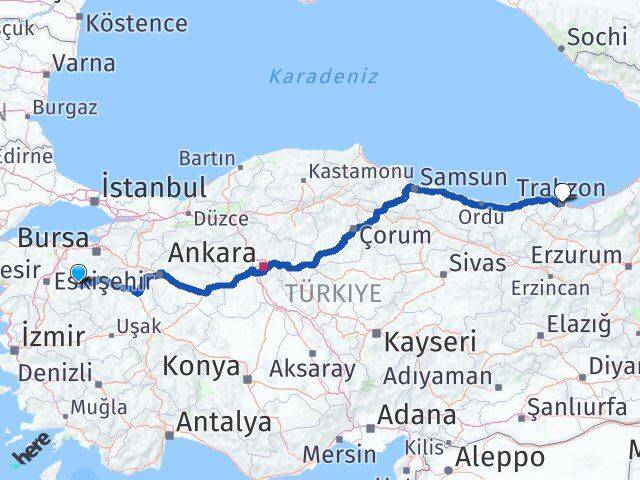 Balıkesir Dursunbey Trabzon Arası Kaç Km - Yol Haritası