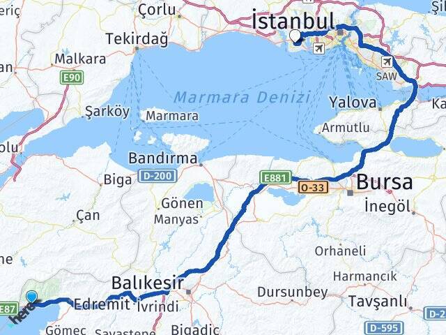 Altınoluk Büyükşehir Arası Kaç Km - Yol Tarifi