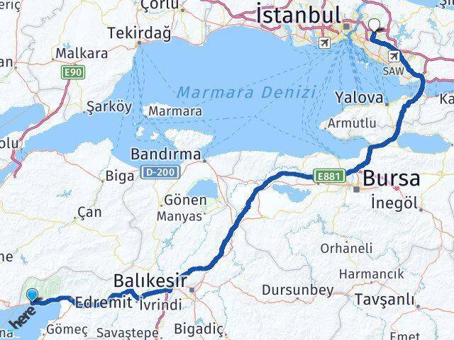 Altınoluk Çekmeköy Arası Kaç Km - Yol Tarifi