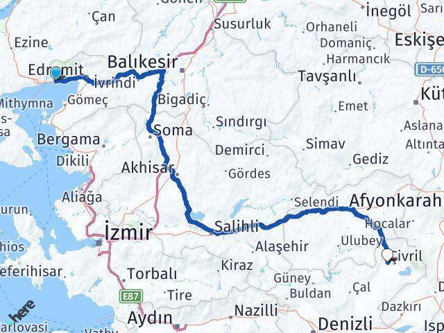 Altınoluk Çivril Arası Kaç Km - Yol Tarifi