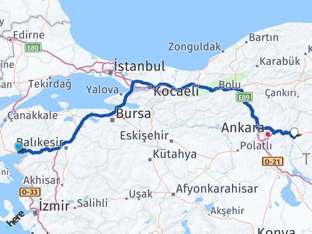 Altınoluk Kırıkkale Arası Kaç Km - Yol Tarifi