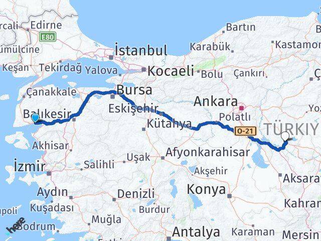 Balıkesir Edremit Altınoluk Kırşehir Arası Kaç Km - Yol Haritası