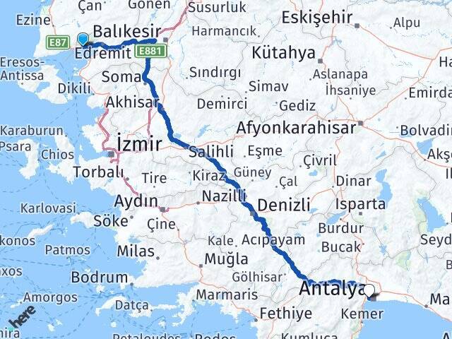 Altınoluk Konyaaltı Arası Kaç Km - Yol Tarifi