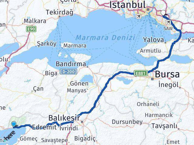 Altınoluk Sancaktepe Arası Kaç Km - Yol Tarifi