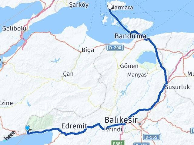Narlı Marmara Adası Feribot İskelesi Arası Kaç Km - Yol Tarifi