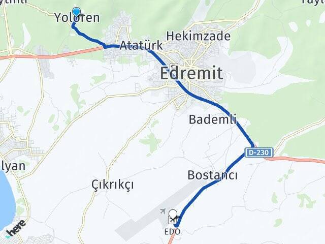 Yolören Koca Seyit Havalimanı Arası Kaç Km - Yol Tarifi
