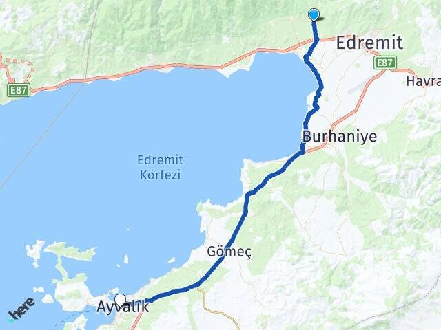 Zeytinli Ayvalık Feribot Terminali Arası Kaç Km - Yol Tarifi