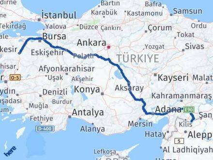 Balıkesir Elbeyli Kilis Arası Kaç Km - Yol Haritası