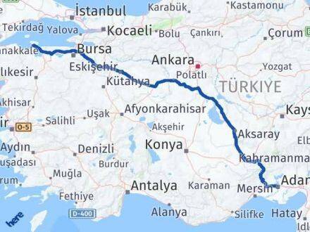 Balıkesir Erdek Adana Arası Kaç Km - Yol Haritası