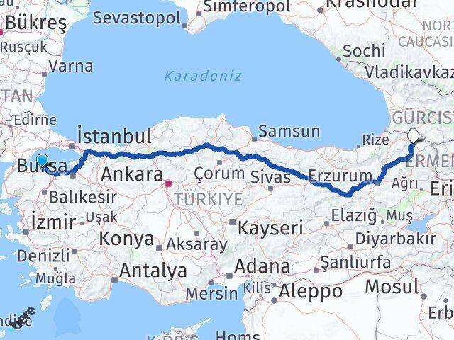 Balıkesir Erdek Ardahan Arası Kaç Km - Yol Haritası