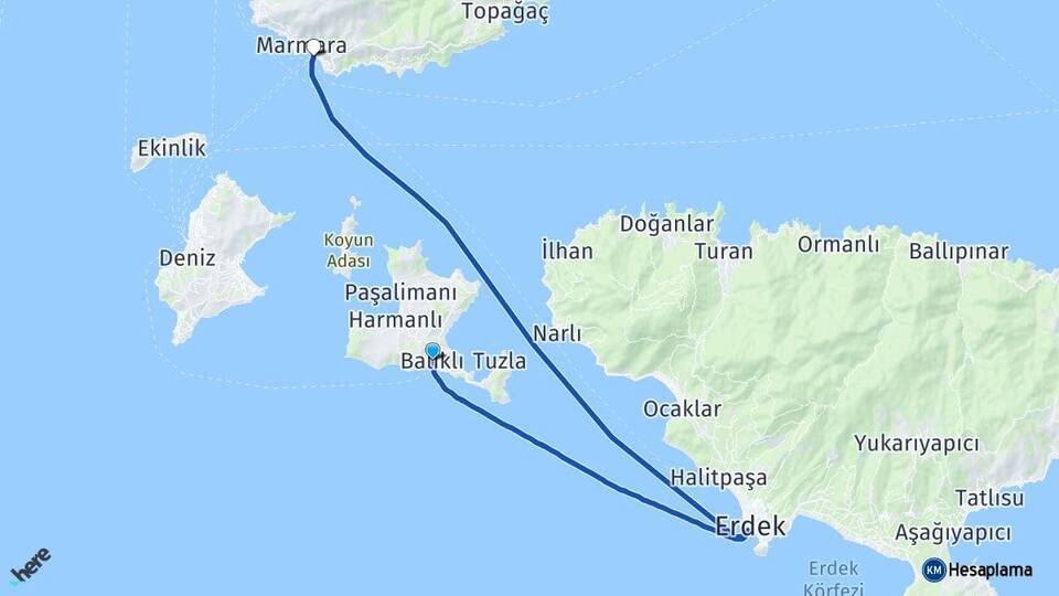 Balıklı Marmara Adası Feribot İskelesi Arası Kaç Km - Yol Tarifi