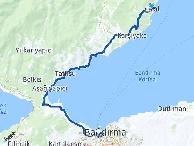 Çakıl Bandırma Tren Garı Arası Kaç Km - Yol Tarifi