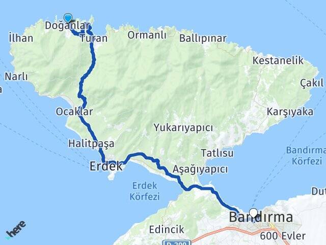 Doğanlar Bandırma Tren Garı Arası Kaç Km - Yol Tarifi