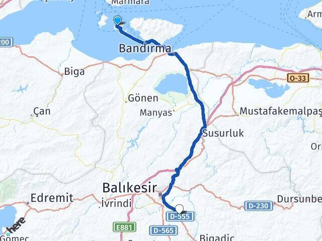 Harmanlı Balıkesir Üniversitesi Arası Kaç Km - Yol Tarifi