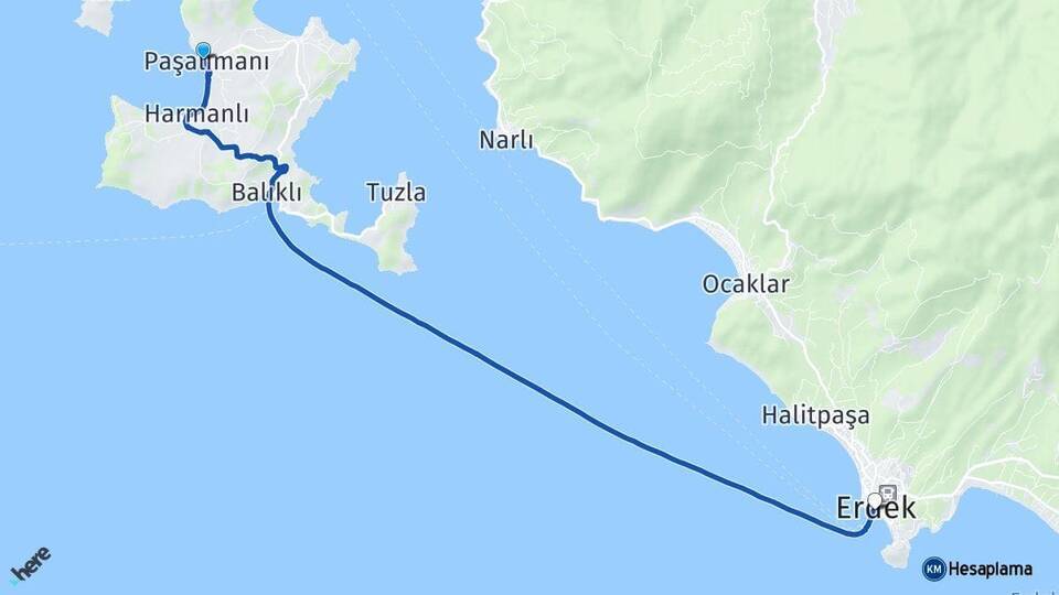 Paşalimanı Erdek Feribot Terminali Arası Kaç Km - Yol Tarifi