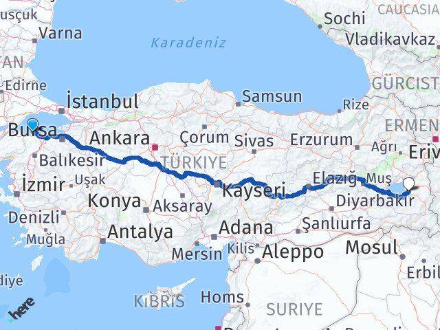 Balıkesir Erdek Van Arası Kaç Km - Yol Haritası