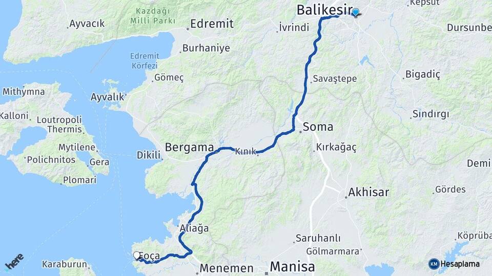 Balıkesir Foça İzmir Arası Kaç Km - Yol Haritası
