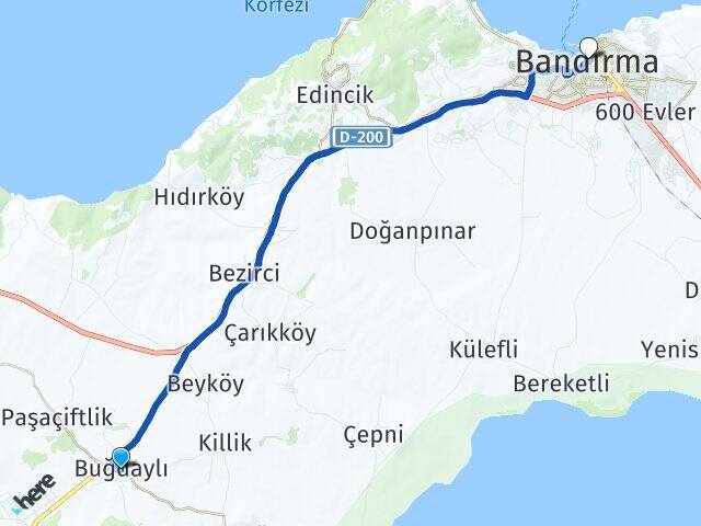 Buğdaylı Bandırma İDO Feribot İskelesi Arası Kaç Km - Yol Tarifi