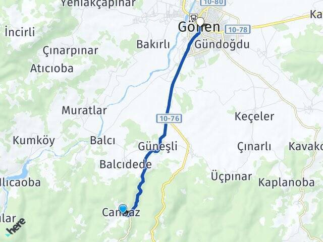 Canbaz Gönen Arası Kaç Km - Yol Tarifi