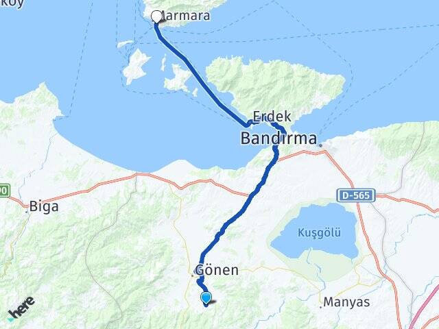 Çınarlı Marmara Adası Feribot İskelesi Arası Kaç Km - Yol Tarifi
