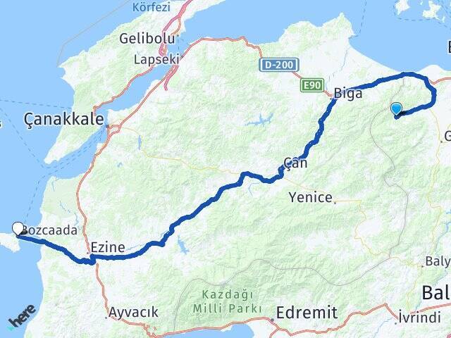 Geyikli Bozcaada Arası Kaç Km - Yol Tarifi