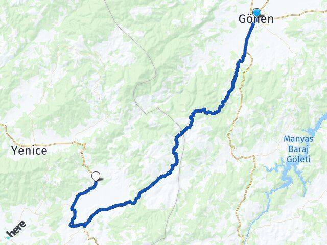 Balıkesir Gönen Sameteli Yenice Çanakkale Arası Kaç Km - Yol Haritası