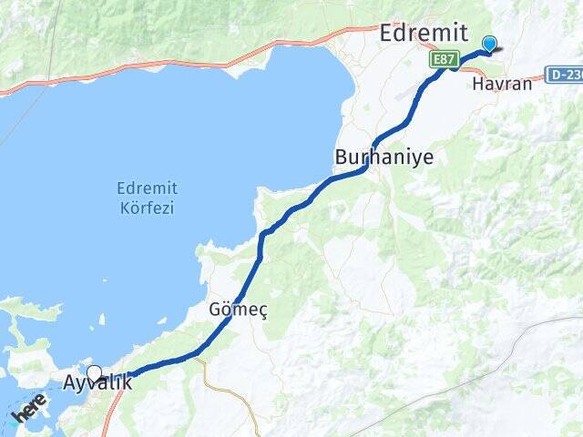 Çamdibi Ayvalık Feribot Terminali Arası Kaç Km - Yol Tarifi