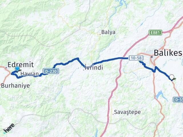 Çamdibi Balıkesir Üniversitesi Arası Kaç Km - Yol Tarifi
