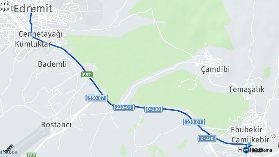 Balıkesir Havran Edremit Arası Kaç Km - Yol Haritası
