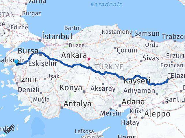 Havran Elazığ Arası Kaç Km - Yol Tarifi