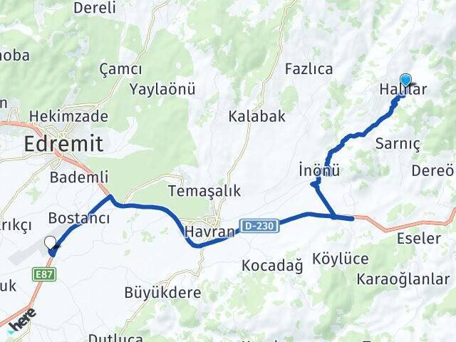 Halılar Koca Seyit Havalimanı Arası Kaç Km - Yol Tarifi