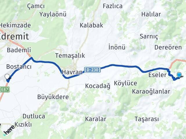 Hallaçlar Koca Seyit Havalimanı Arası Kaç Km - Yol Tarifi