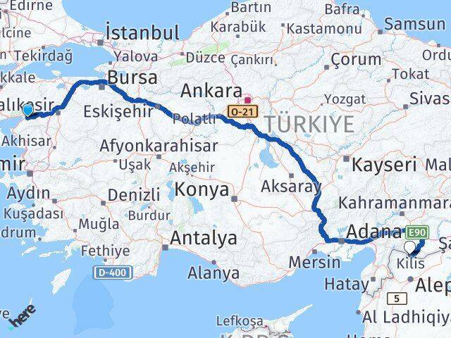 Havran Kilis Arası Kaç Km - Yol Tarifi