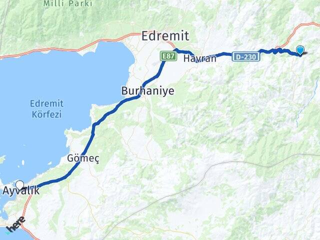 Kobaklar Ayvalık Feribot Terminali Arası Kaç Km - Yol Tarifi