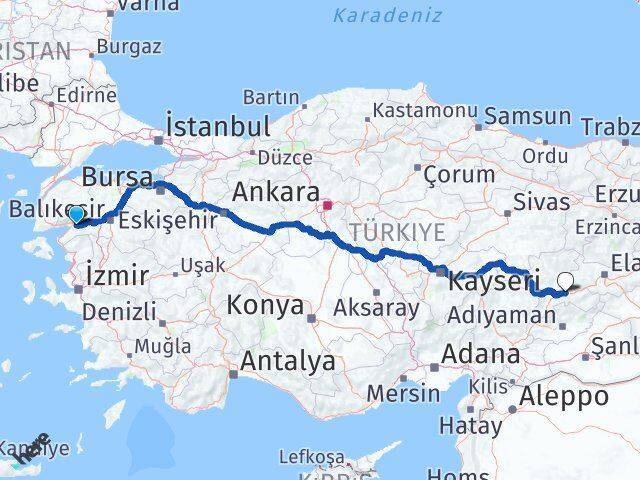 Havran Malatya Arası Kaç Km - Yol Tarifi