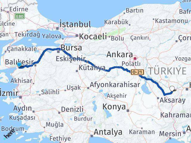 Havran Nevşehir Arası Kaç Km - Yol Tarifi
