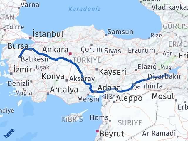 Balıkesir Hizan Bitlis Arası Kaç Km - Yol Haritası