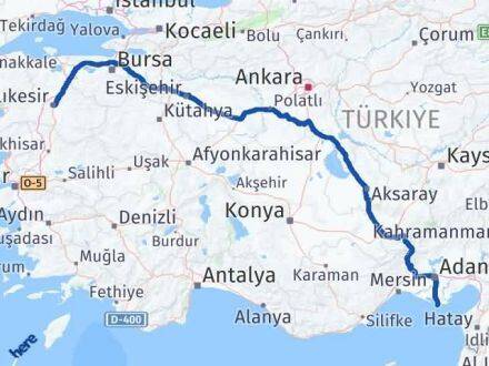 Balıkesir Karataş Adana Arası Kaç Km - Yol Haritası
