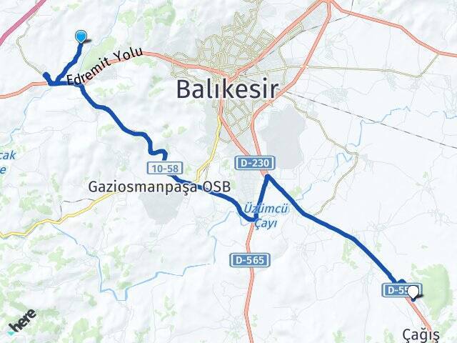 Kalaycılar Balıkesir Üniversitesi Arası Kaç Km - Yol Tarifi