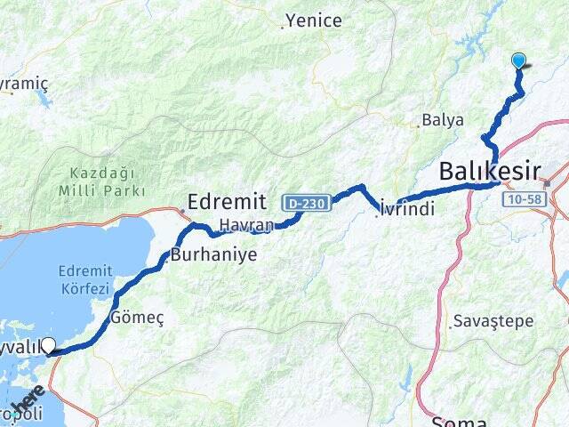 Kurtdere Ayvalık Feribot Terminali Arası Kaç Km - Yol Tarifi