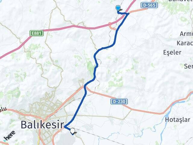 Yeniköy Balıkesir Merkez Havalimanı Arası Kaç Km - Yol Tarifi