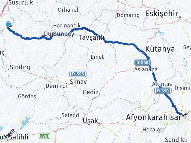 Kepsut Afyonkarahisar Arası Kaç Km - Yol Tarifi