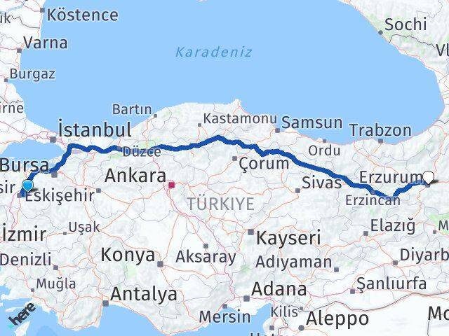 Kepsut Erzurum Arası Kaç Km - Yol Tarifi