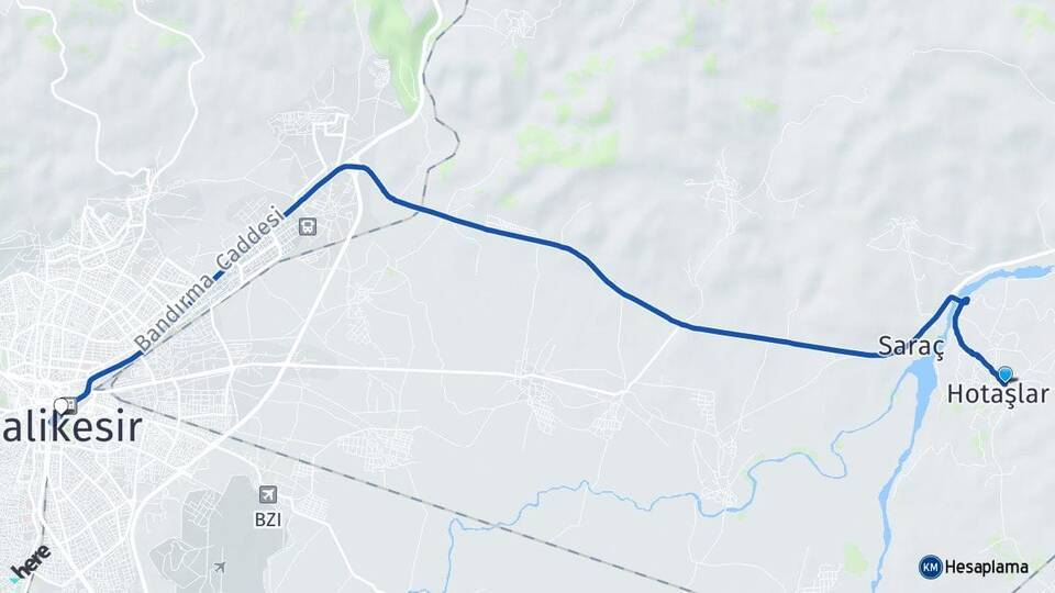Hotaşlar Balıkesir Arası Kaç Km - Yol Tarifi