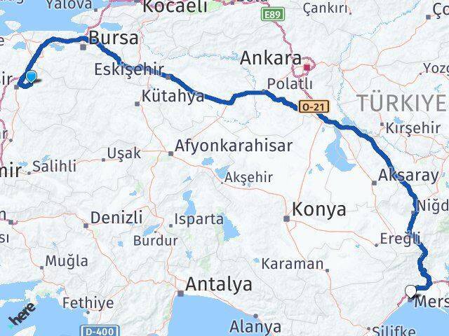 Kepsut Mersin Arası Kaç Km - Yol Tarifi