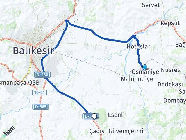 Osmaniye Balıkesir Üniversitesi Arası Kaç Km - Yol Tarifi