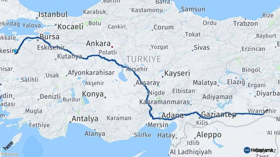 Balıkesir Mardin Arası Kaç Km - Yol Haritası