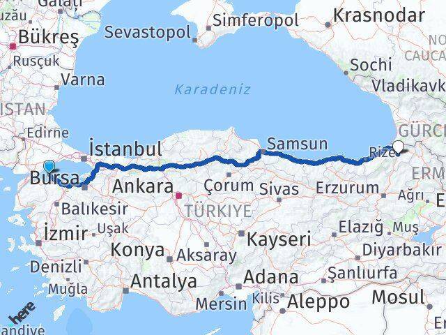 Marmara Artvin Arası Kaç Km - Yol Tarifi