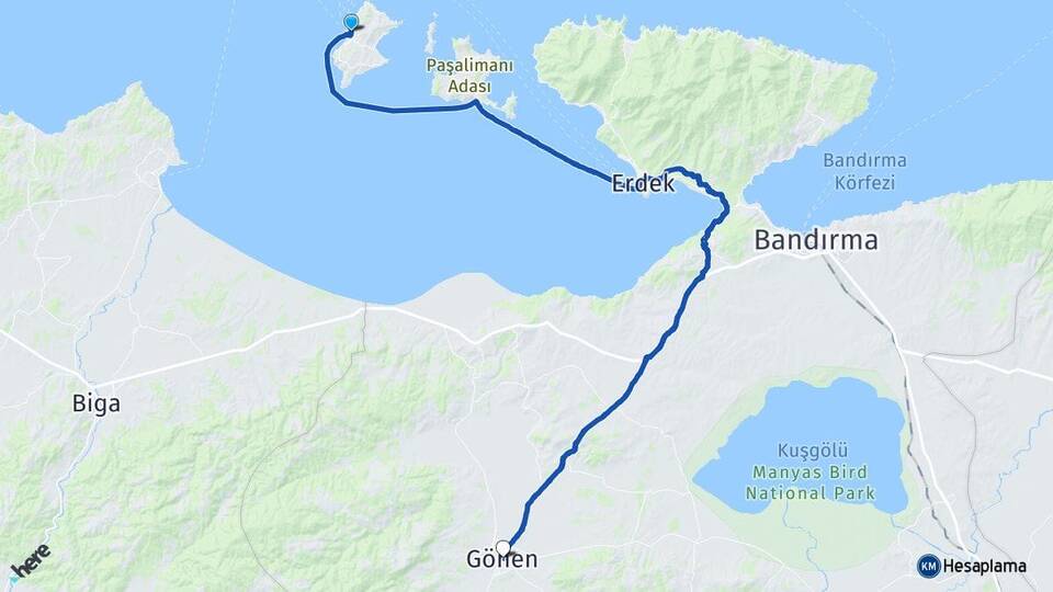 Balıkesir Marmara Avşa Gönen Arası Kaç Km - Yol Haritası