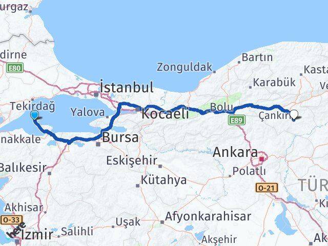 Marmara Çankırı Arası Kaç Km - Yol Tarifi